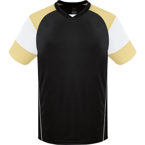 Russell Athletic Youth Mundo Jersey (322861-C), Color 'Black/WhiteVegas Gold'